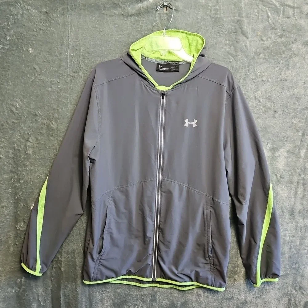 Under Armour Heatgear Fitted Men's Lg Gray Running Jacket Zip